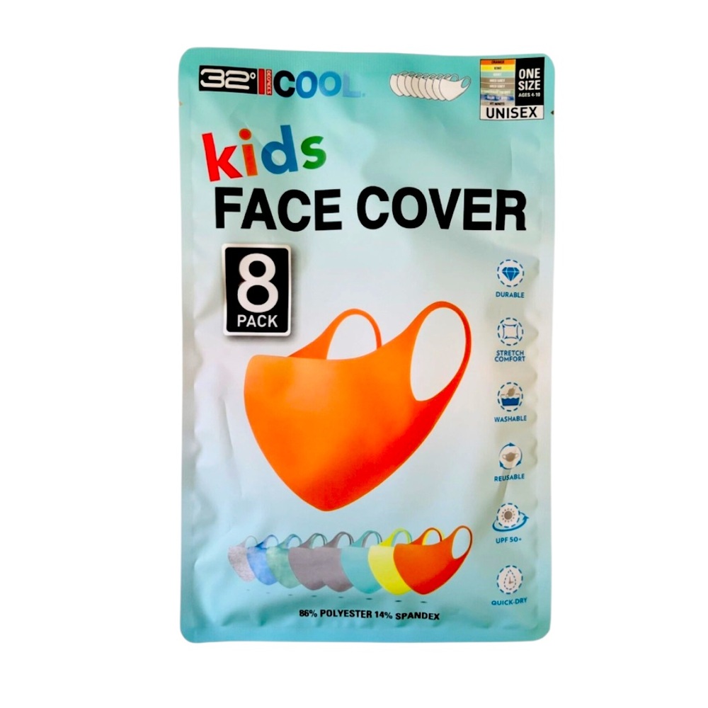 32 Degree 8 Pack Kids Face Mask Set NEW In Packaging